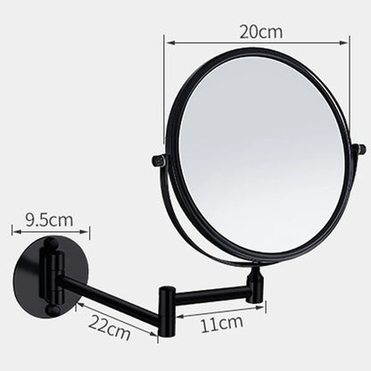 Round Wall Mirror, Double-Sided 360 Rotating Folding Arm Mirror