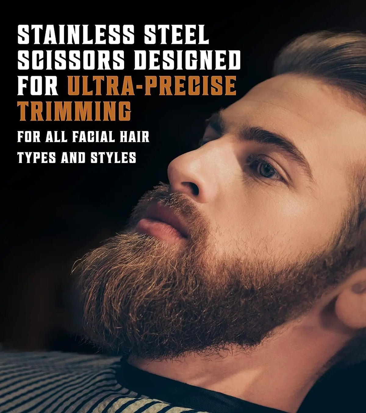 Men's Boar Bristle Beard Brush, Comb and Scissors Set