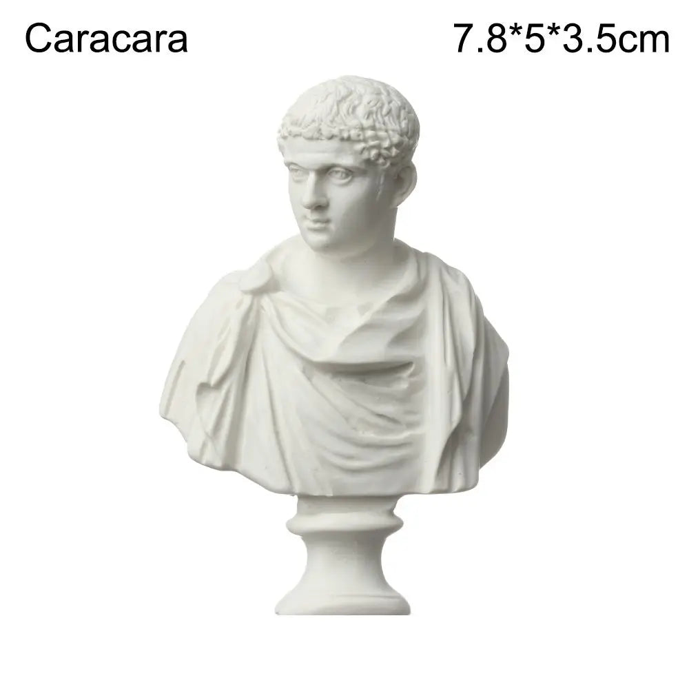Mini Greek Bust Statue, Plaster Style Resin Figurine
