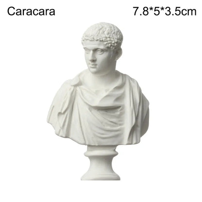 Mini Greek Bust Statue, Plaster Style Resin Figurine