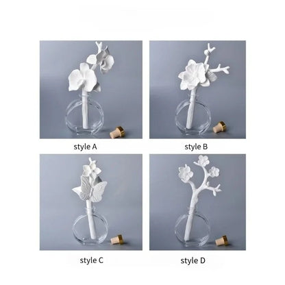 Ceramic Aroma Flower Stem, Handcrafted Scent Diffuser Bloom