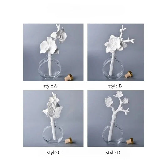Ceramic Aroma Flower Stem, Handcrafted Scent Diffuser Bloom
