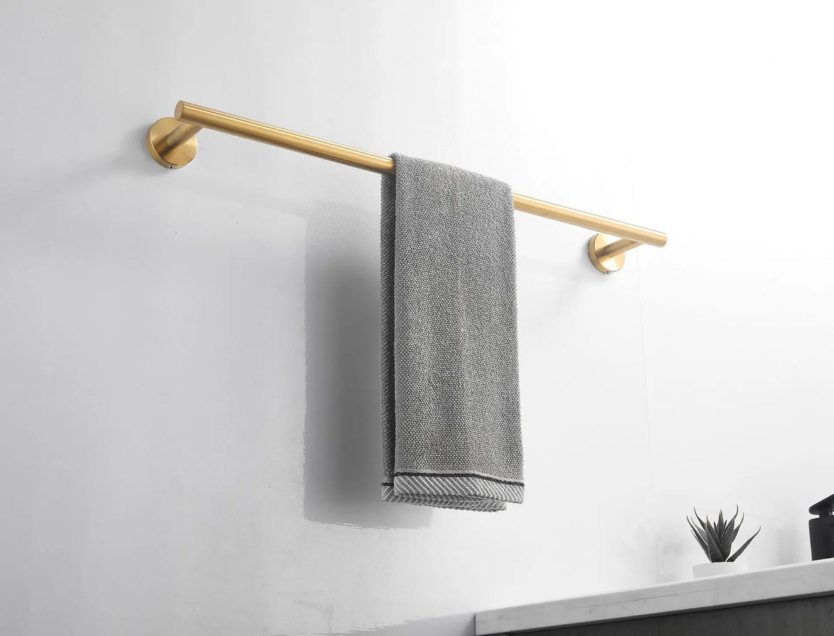 Wall Mounted Towel Bar, Stainless Steel Bathroom Rack, Gold or Black
