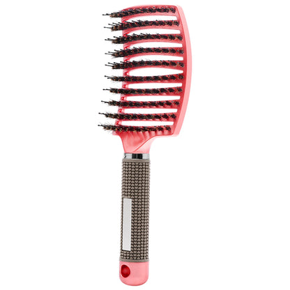 Detangling Hair Brush, Curved Vented Boar and Nylon Bristle