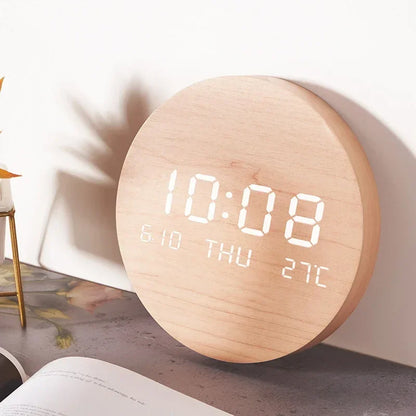 LED Digital Wall Clock with Date and Temperature