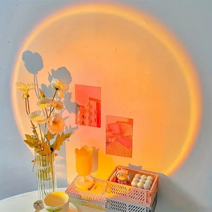 Sunset Projection Lamp, Rotatable USB Golden Hour Mood Light