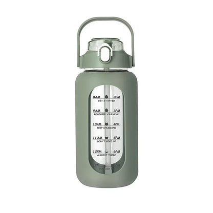 1L Glass Water Bottle with Straw and Sleeve