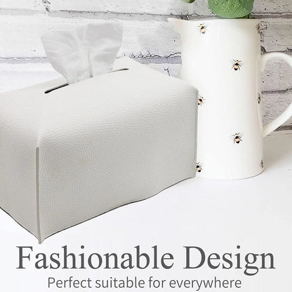 Tissue Box Cover, PU Leather Rectangular Tissue Holder