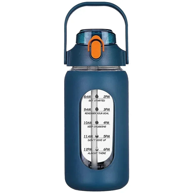 1L Glass Water Bottle with Straw and Sleeve