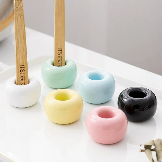Ceramic Toothbrush Holder, Mini Handmade Glazed Vanity Cup