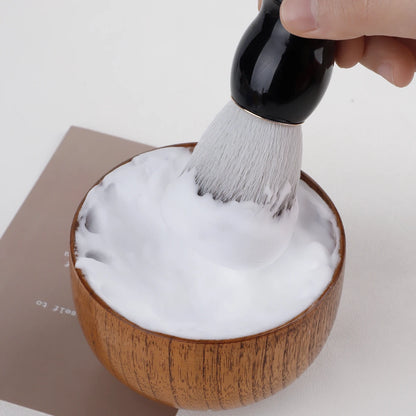 Shaving Brush with Wooden Handle, Dense Bristle Lather Brush