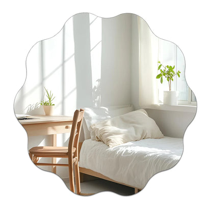 Irregular Acrylic Wall Mirror, Frameless Shatterproof Accent Mirror