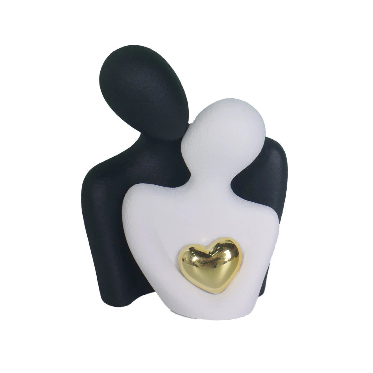 Couple Hugging Heart Sculpture, Modern Resin Love Figurine