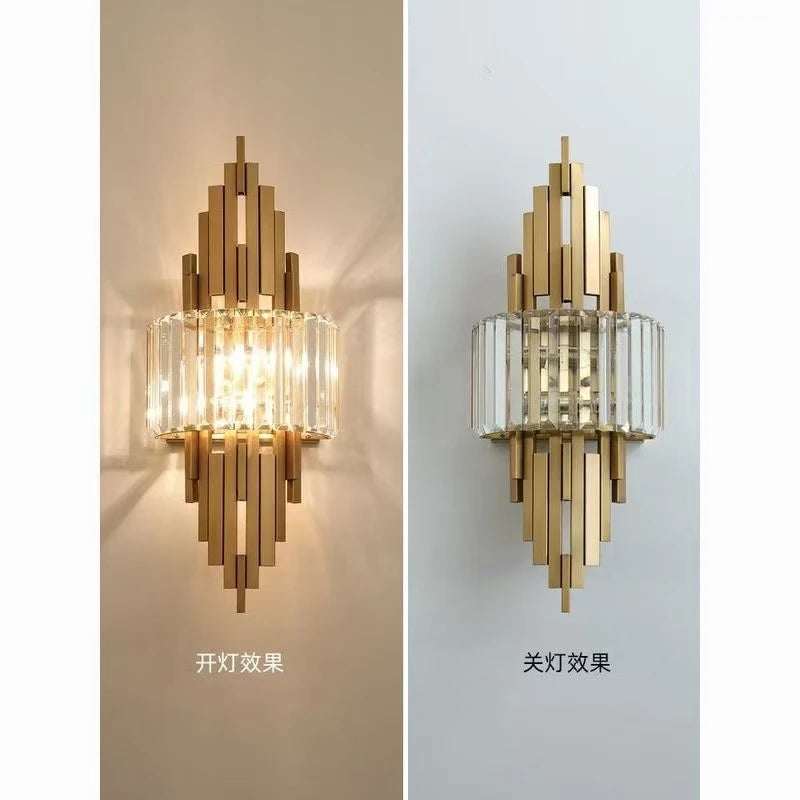 Nordic Crystal Wall Sconce, Up and Down Light for Hallway, E14