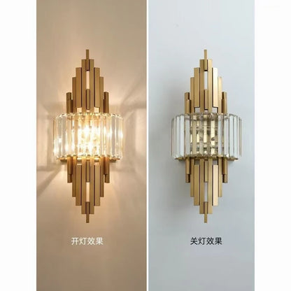 Nordic Crystal Wall Sconce, Up and Down Light for Hallway, E14