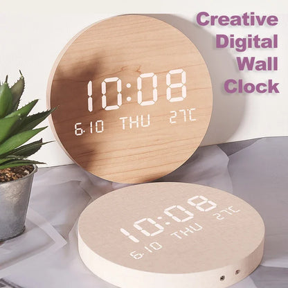 LED Digital Wall Clock with Date and Temperature