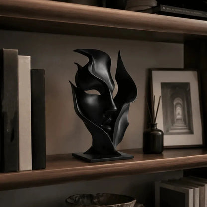 Abstract Half Face Sculpture, 3D Printed Modern Face Statue