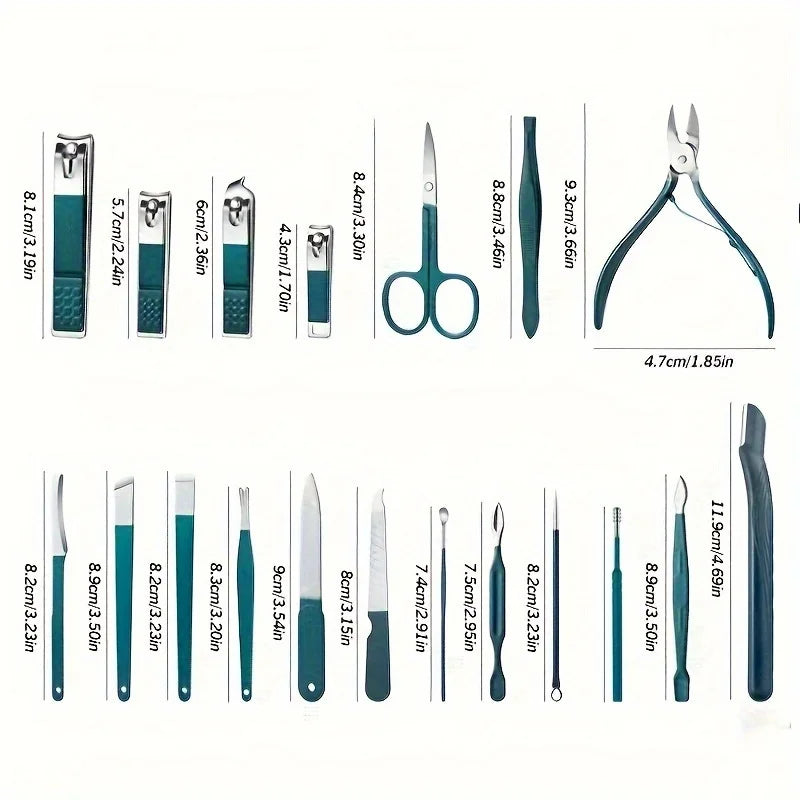 Stainless Steel Manicure Set with Travel Case
