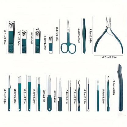 Stainless Steel Manicure Set with Travel Case