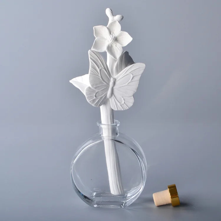 Ceramic Aroma Flower Stem, Handcrafted Scent Diffuser Bloom