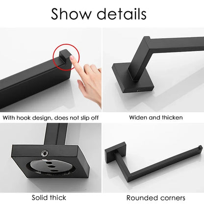 Matte Black Stainless Steel Toilet Paper Holder