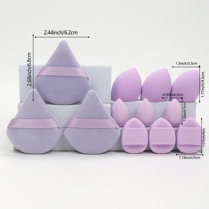 12-Piece Makeup Sponge and Powder Puff Set