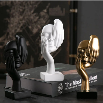 Abstract Thinker Resin Statue, Modern Figure Sculpture Shelf Decor