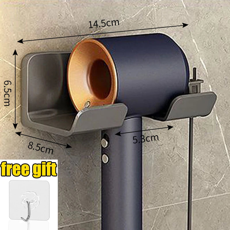Hair Dryer Holder, Wall Mounted Bathroom Styling Tool Rack