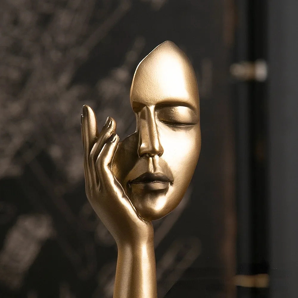 Abstract Thinker Resin Statue, Modern Figure Sculpture Shelf Decor