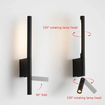 330-Degree Rotating Bedside LED Wall Light