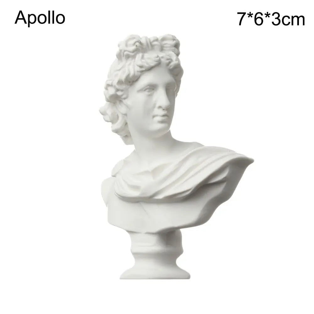 Mini Greek Bust Statue, Plaster Style Resin Figurine
