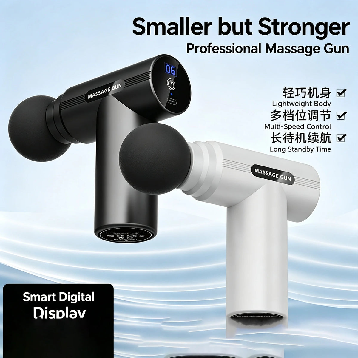 Mini Massage Gun, 6 Speed Handheld Massager with LCD Display