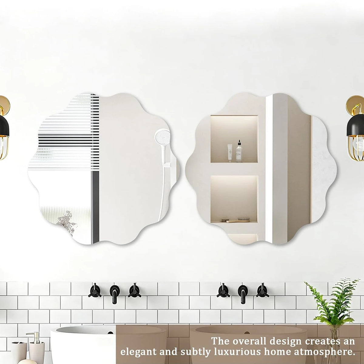 Irregular Acrylic Wall Mirror, Frameless Shatterproof Accent Mirror