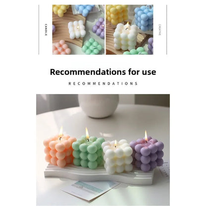 Bubble Cube Candle, Handmade Soy Wax Scented Decor Candle