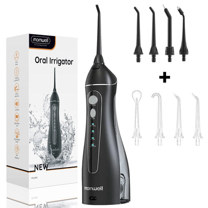 Cordless Rechargeable Water Flosser with 4 Nozzles