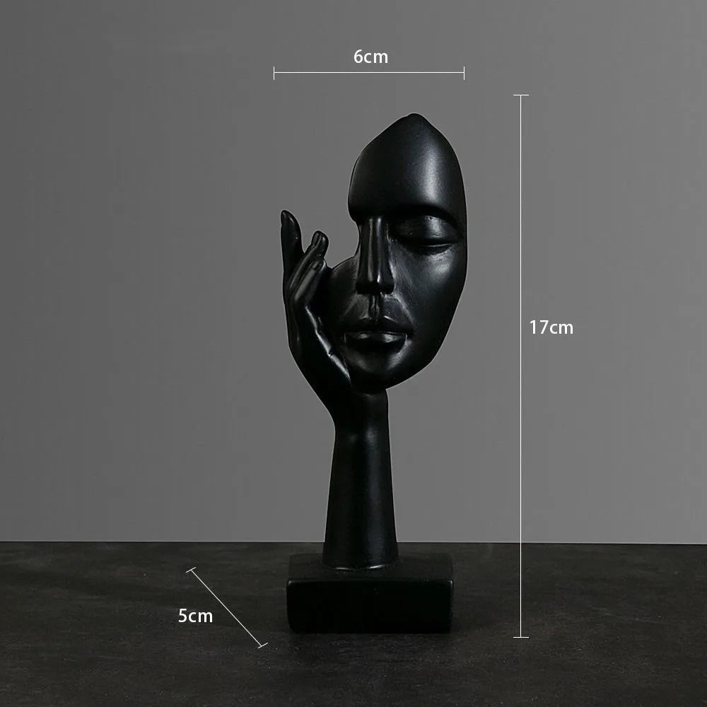 Abstract Thinker Resin Statue, Modern Figure Sculpture Shelf Decor