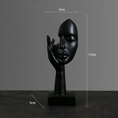 Abstract Thinker Resin Statue, Modern Figure Sculpture Shelf Decor