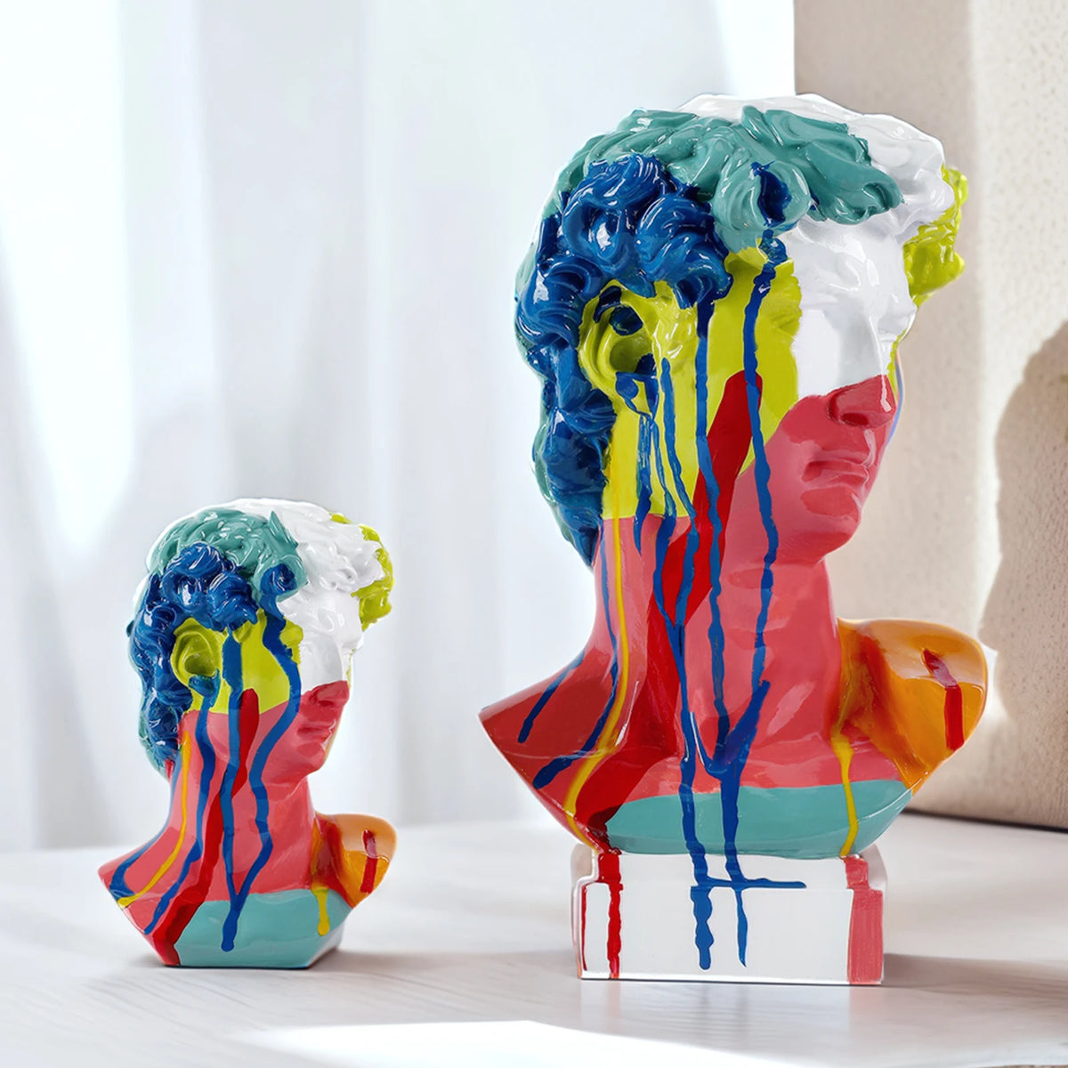 David Head Bust Statue, Resin Renaissance Sculpture Home Decor