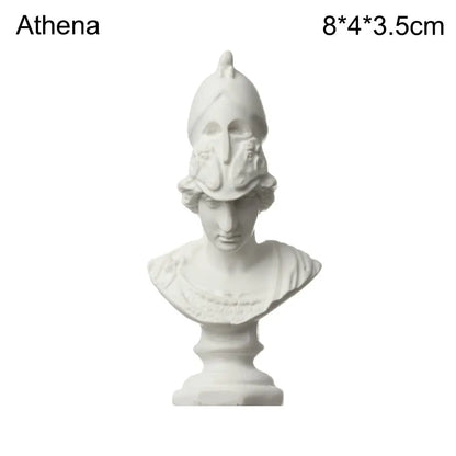 Mini Greek Bust Statue, Plaster Style Resin Figurine
