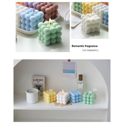 Bubble Cube Candle, Handmade Soy Wax Scented Decor Candle