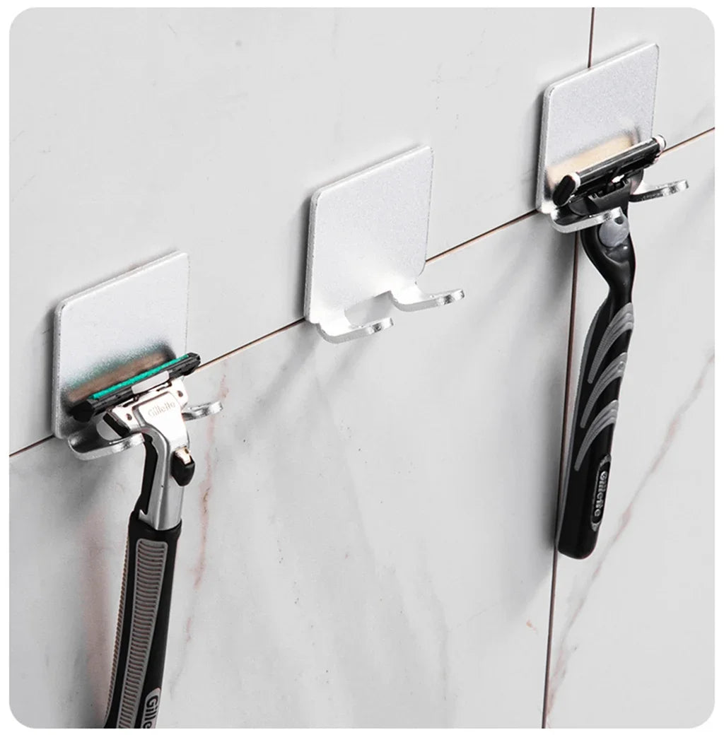 Razor Holder Hook, Adhesive Aluminum Shower Razor Hanger