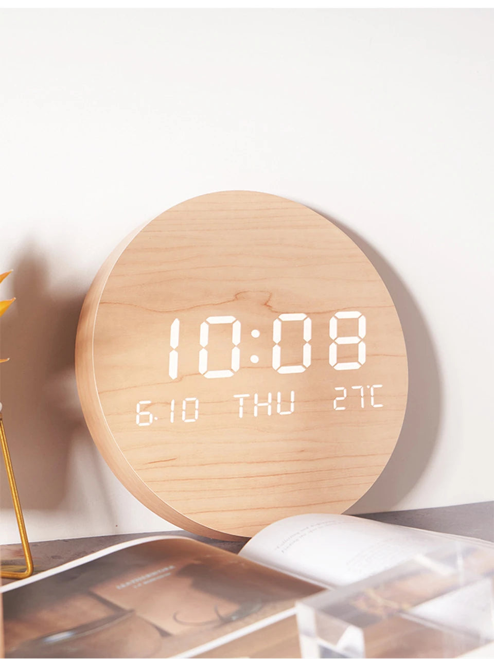 LED Digital Wall Clock with Date and Temperature