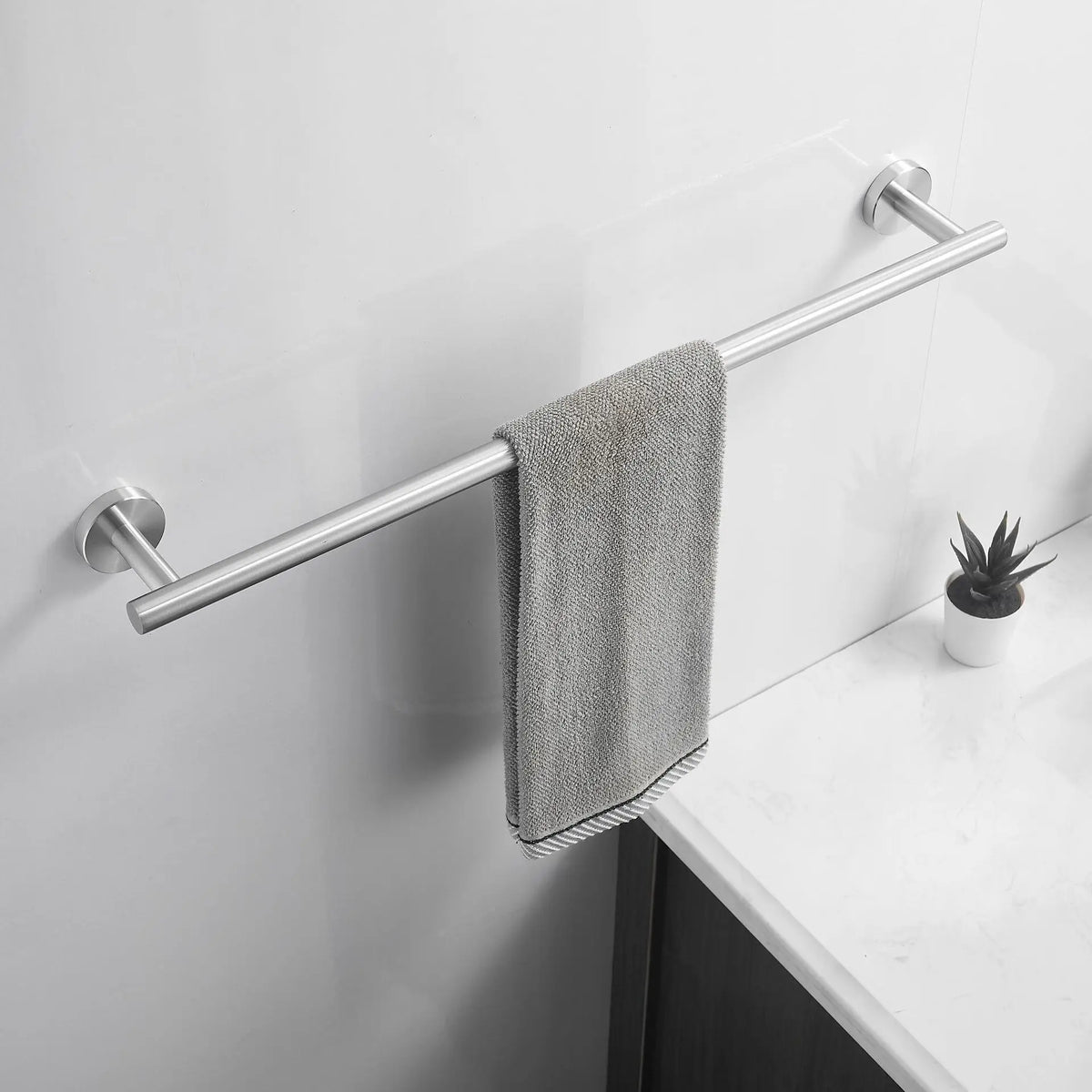Wall Mounted Towel Bar, Stainless Steel Bathroom Rack, Gold or Black