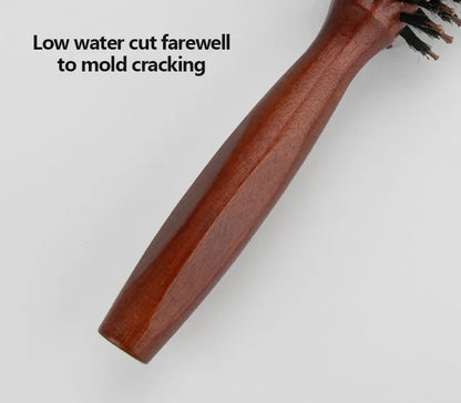 Boar Bristle Round Brush with Wooden Handle