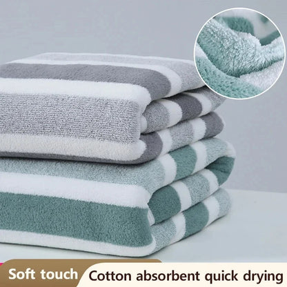 Thick Bath Towel, Soft Cotton Blend Terry, Quick Drying