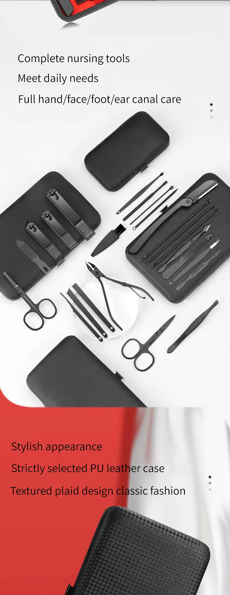 Black and Red Manicure and Pedicure Set