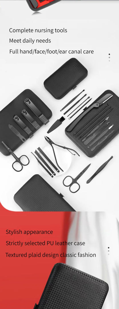 Black and Red Manicure and Pedicure Set