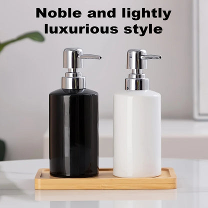 Ceramic Soap Dispenser, Glossy 10 oz Refillable Pump Bottle