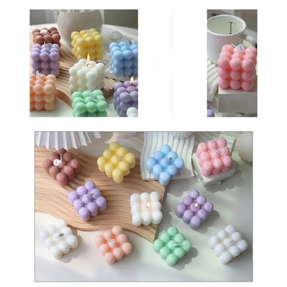 Bubble Cube Candle, Handmade Soy Wax Scented Decor Candle