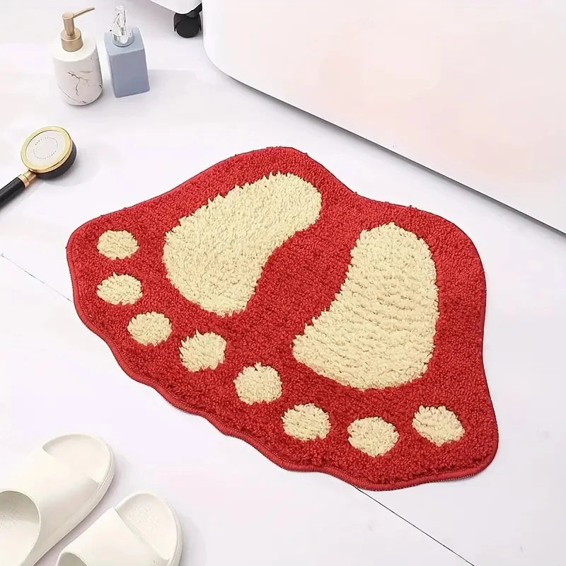 Big Feet Bath Mat, Non-Slip Microfiber Bathroom Rug, 40 x 60 cm